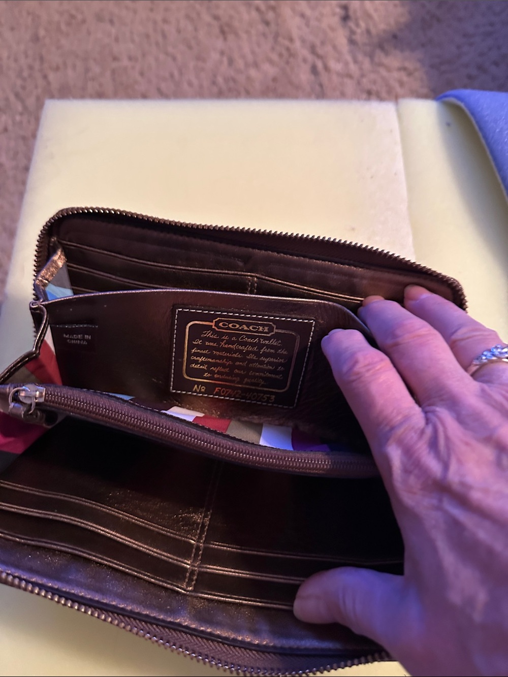 Coach Legacy Brown Leather Zip Wallet Like New!! No Callouts!!!